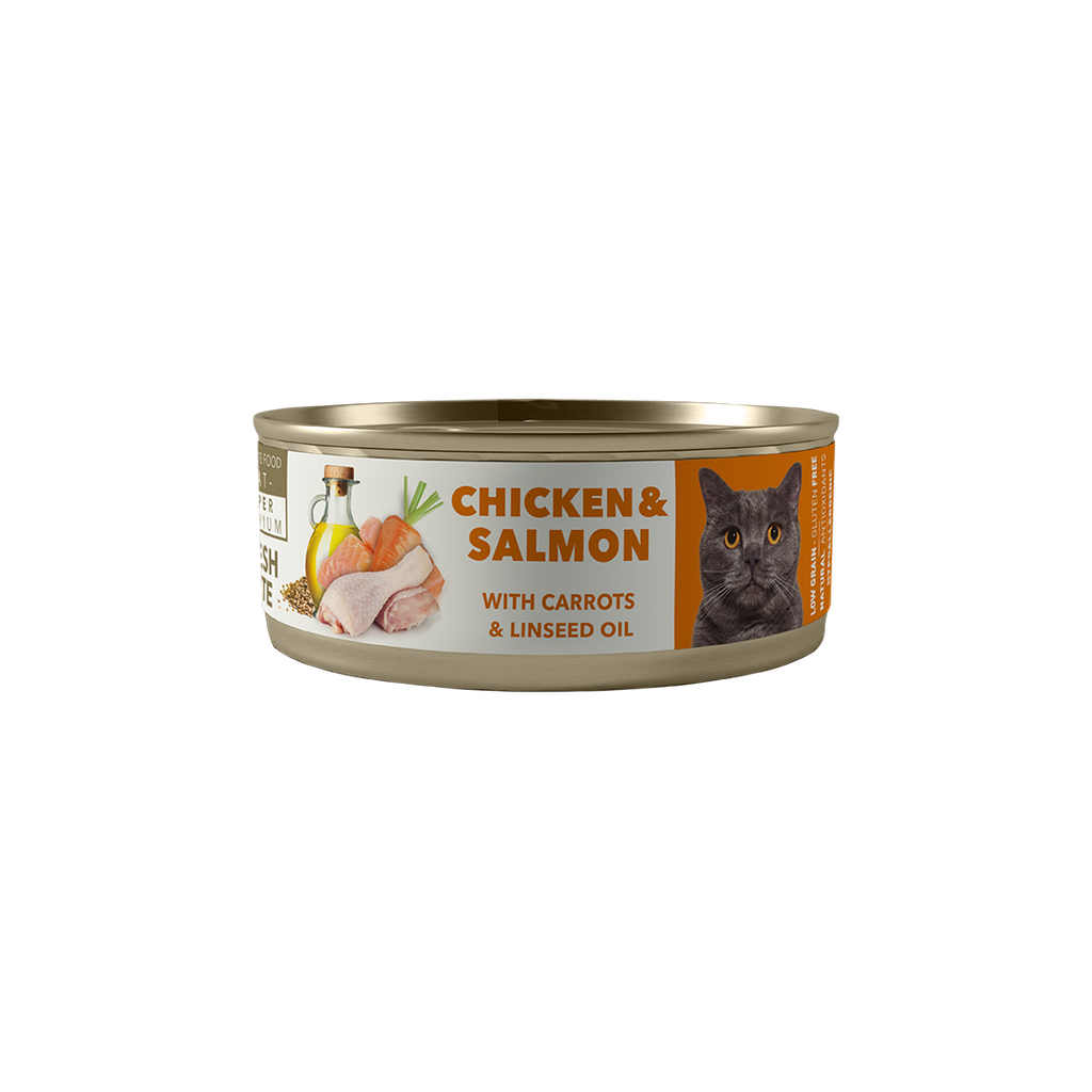 AMITY CHICKEN AND SALMON ADULT CAT WET FOOD 80 GR