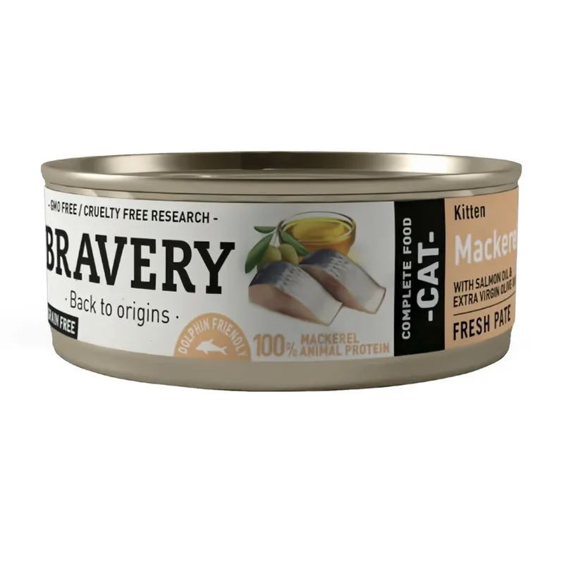 BRAVERY MACKEREL KITTEN WET FOOD 70 GR