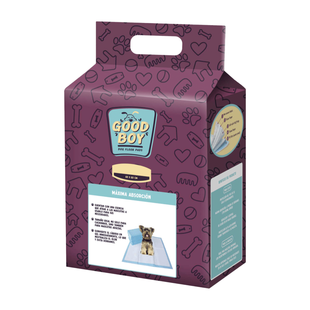 GOOD BOY, PAÑOS DE ENTRENAMIENTO PARA PERROS X BOLSA DE 3O UNIDADES