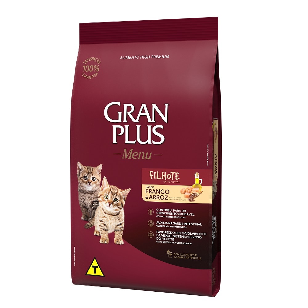 GRAN PLUS GATO FILHOTE FRANGO & ARROZ X 3 KG
