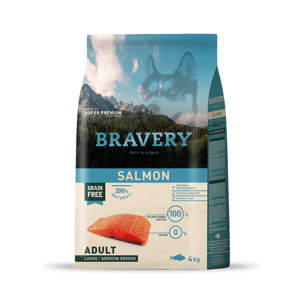 BRAVERY SALMON ADULT LARGE/MEDIUM BREED 4 KG