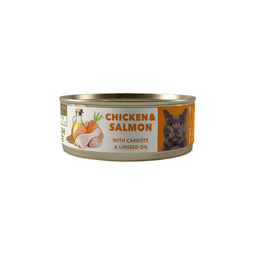 AMITY CHICKEN AND SALMON ADULT CAT WET FOOD 80 GR