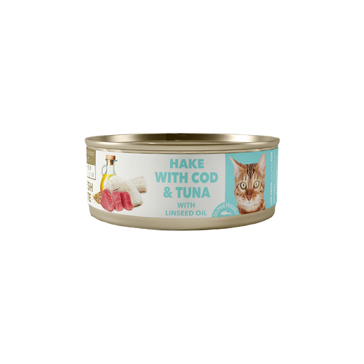 AMITY HAKE WITH COD AND TUNA STERILIZED CAT WET FOOD 80 GR