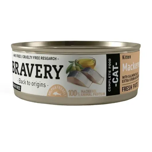 BRAVERY MACKEREL KITTEN WET FOOD 70 GR