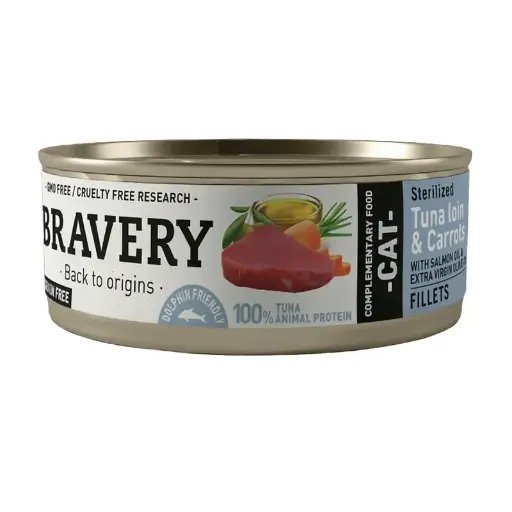 BRAVERY TUNA LOIN AND CARROTS STERILIZED CAT WET FOOD 70 GR