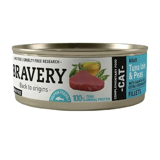 BRAVERY TUNA LOIN AND PEAS ADULT CAT WET FOOD 70 GR