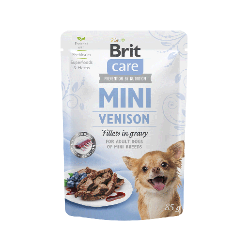 BRIT CARE MINI VENISON FILLETS POUCH 85GR