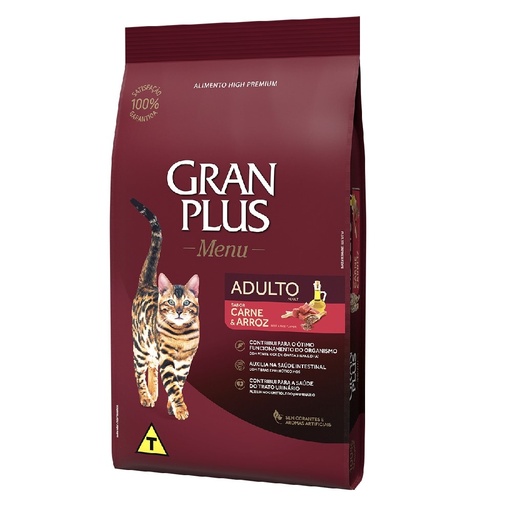 GRAN PLUS GATO ADULTO CARNE & ARROZ X 3 KG
