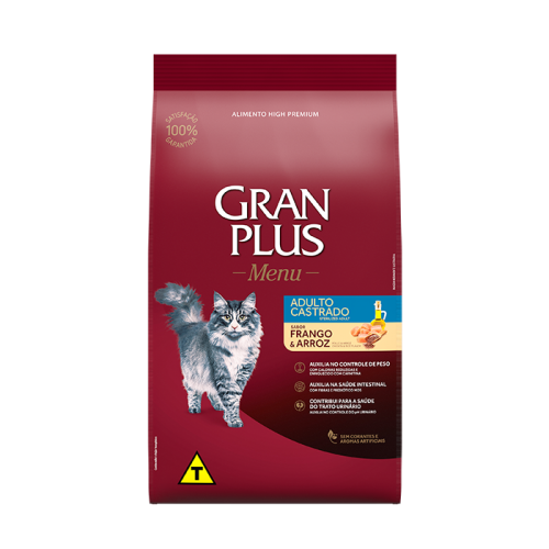 GRAN PLUS GATO ADULTO CASTRADO POLLO & ARROZ X 1 KG