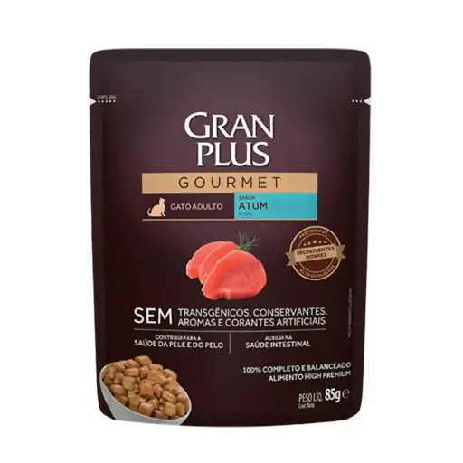 GRAN PLUS SACHE GOURMET GATO ADULTO SABOR ATUN X 85 GR