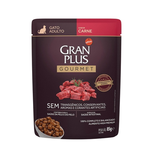 GRAN PLUS, SACHET GATO ADULTO CARNE X 85 GR