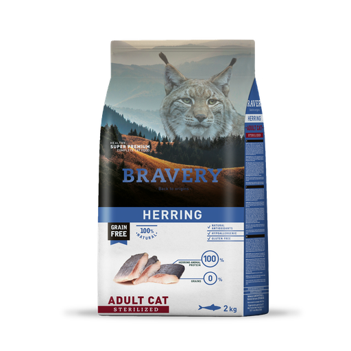 BRAVERY HERRING ADULT CAT STERILIZED 2 KG