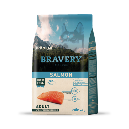 BRAVERY SALMON ADULT LARGE/MEDIUM BREED 4 KG