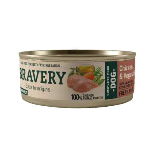 BRAVERY DOG WET FOOD CHICKEN & VEGETABLES 80GR 