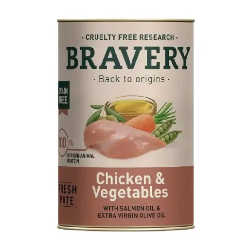 BRAVERY DOG WET FOOD CHICKEN & VEGETABLES 290 GR  