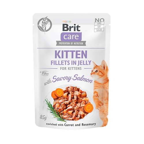 BRIT CARE CAT FILLETS IN JELLY KITTEN 85GR 